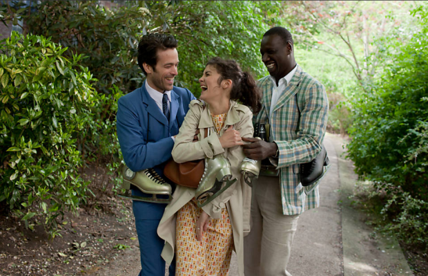 Audrey-Tautou se dando bem entre Romain-Duris-Omar-Sy em "A Espima dos Dias" (Foto: divulgação)